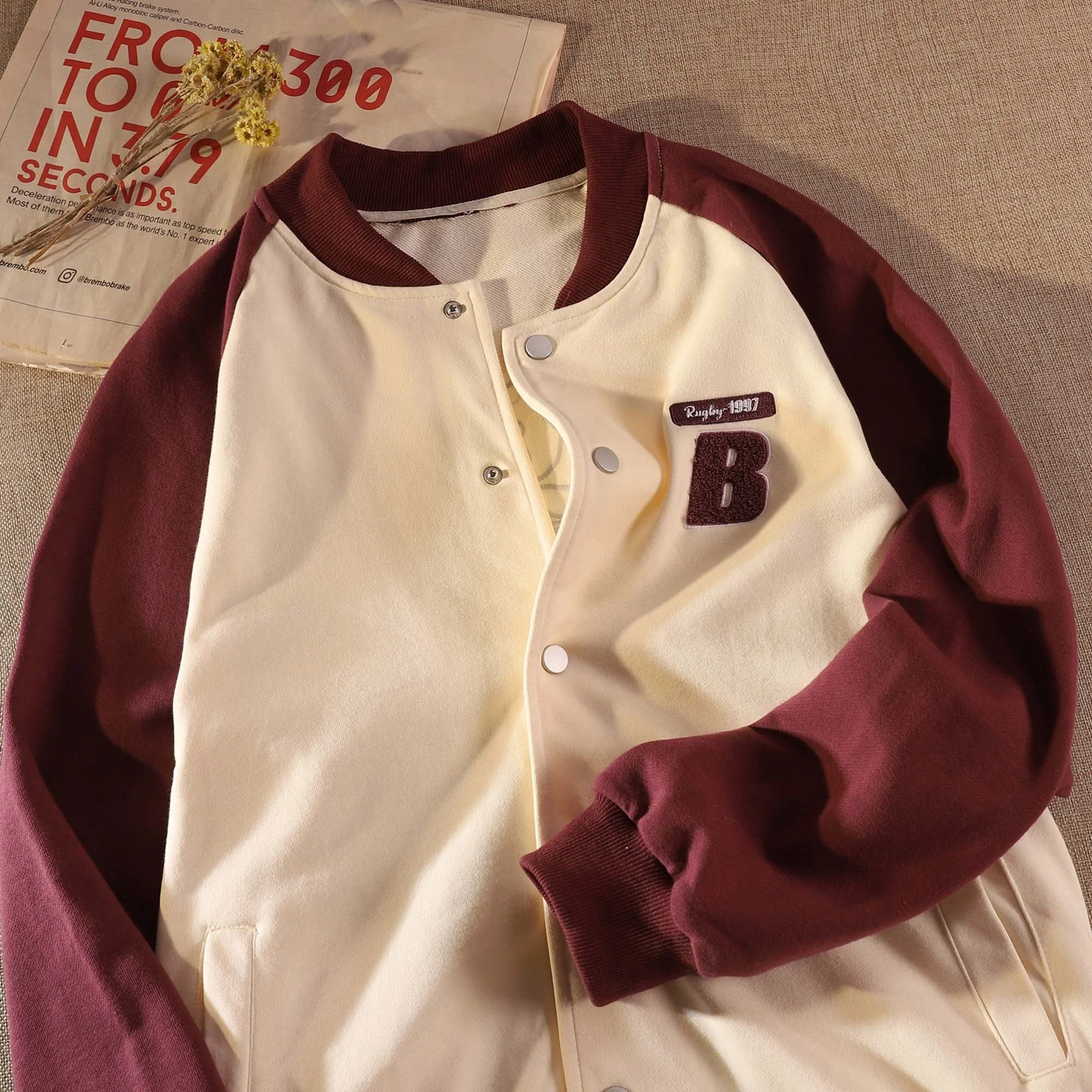 

American Hiphop High Fashion Brand Coat Women's Spring and Autumn All-Match Style Thin American Bear Baseball
