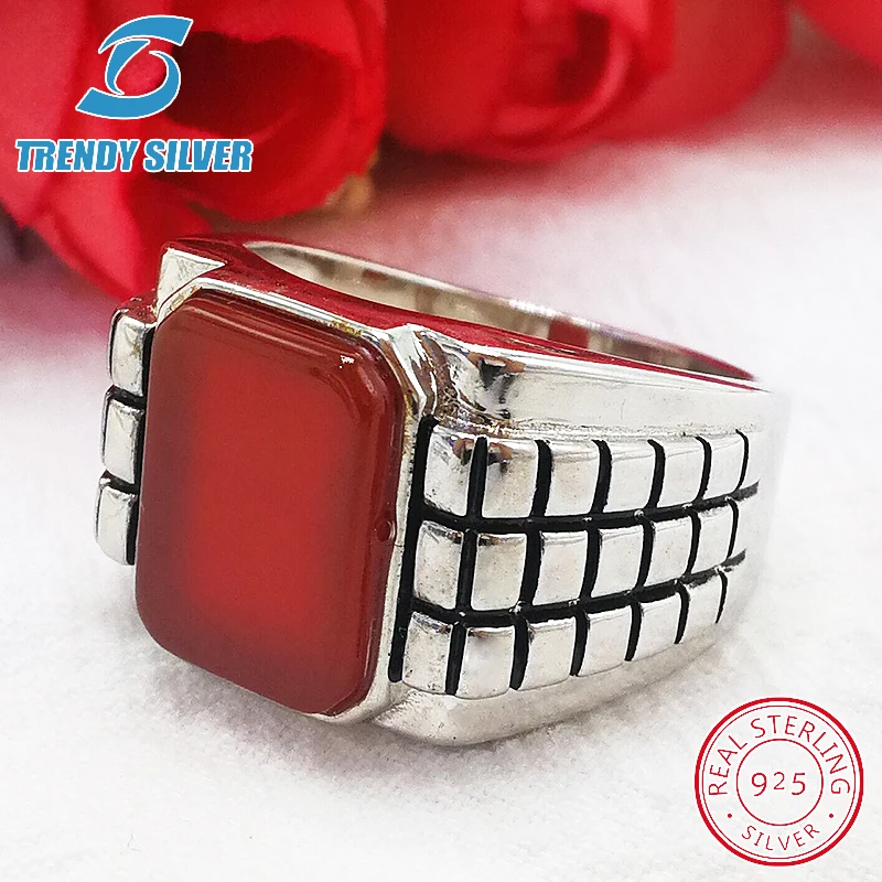 Серебро 925 ювелирные украшения мужские кольца аксессуары бирюзовый драгоценный