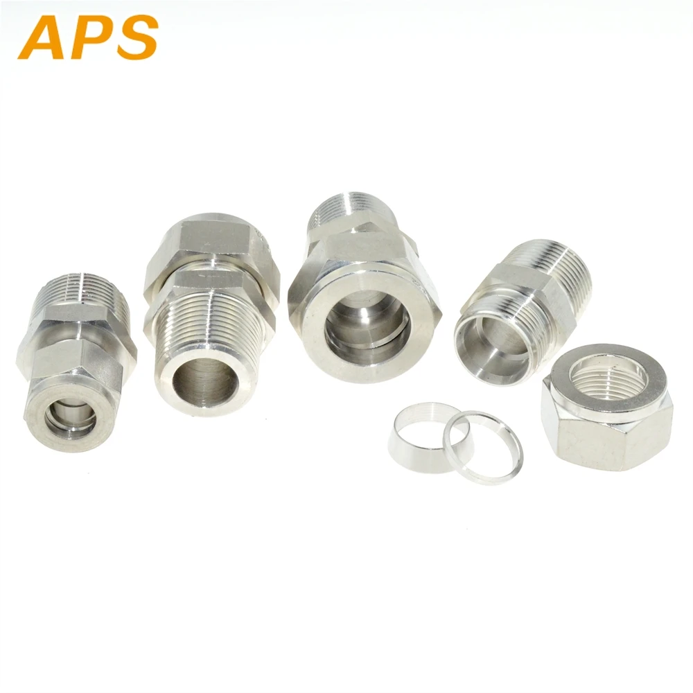 SS Pipe адаптер 1/2 3/4 &quot1&quot BSP папа 18 мм 20 22 25 OD трубка наконечник Компрессионный