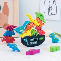 early childhood education balance building blocks dinosaur animal stacking cute wooden building blocks childrens toys