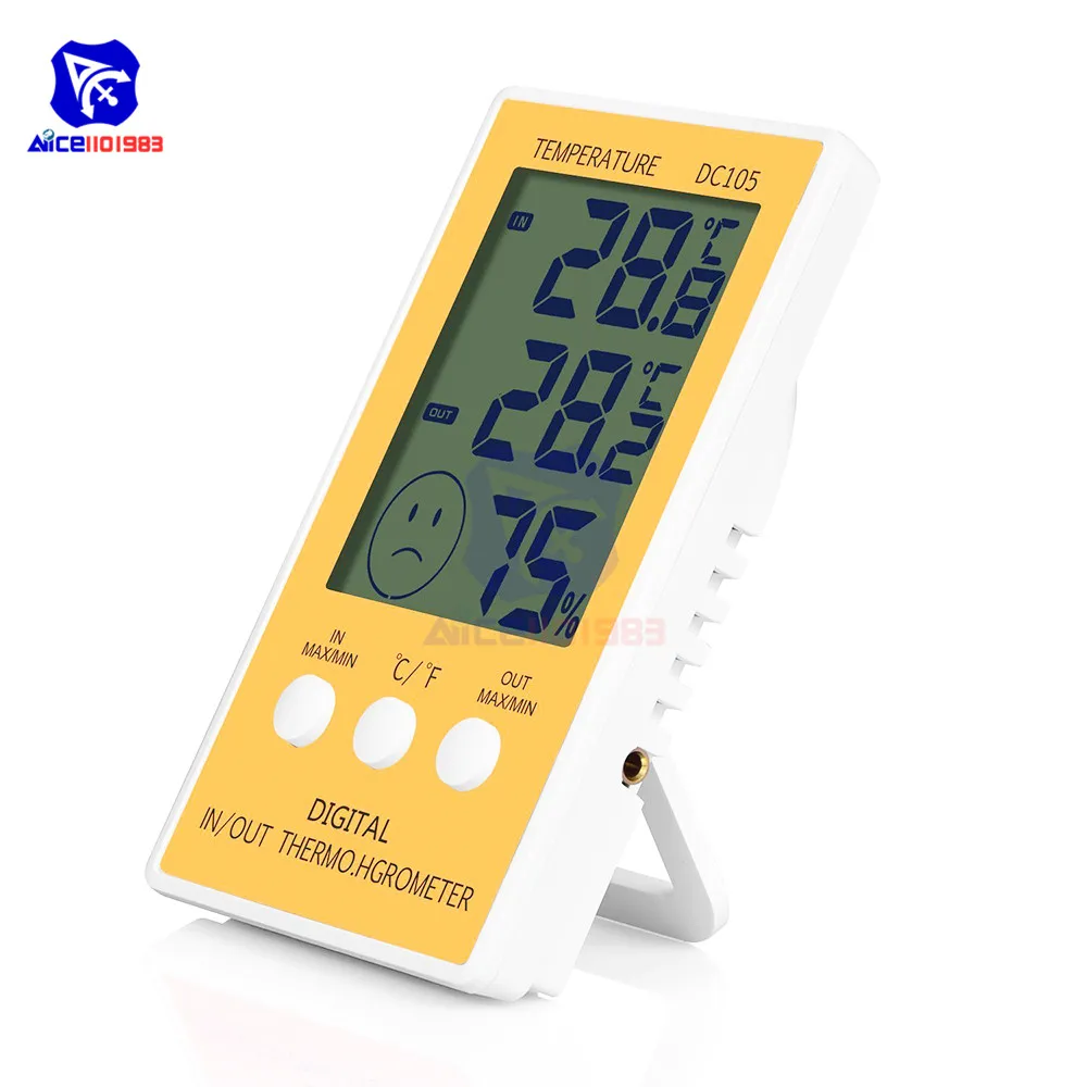 Цифровой гигрометр diymore с ЖК дисплеем измеритель температуры в помещении и на
