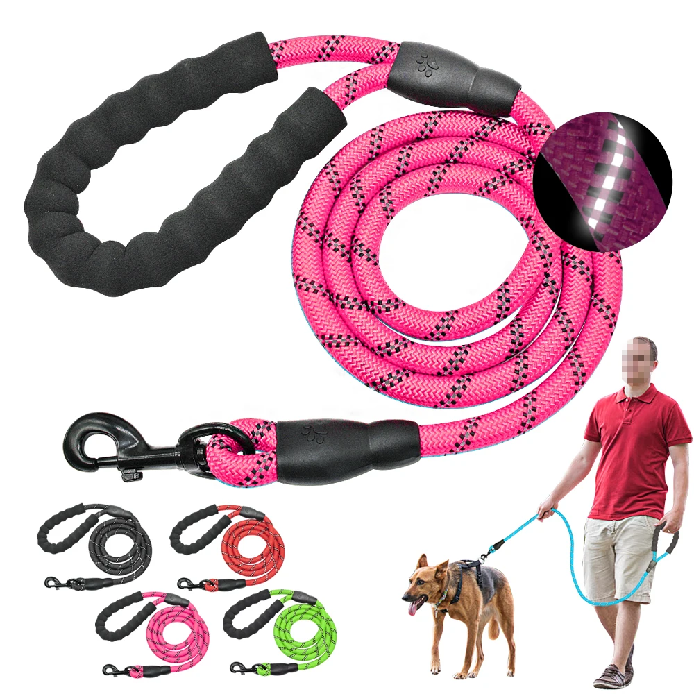 

Светоотражающая веревка, нейлоновые поводки для маленьких собак и щенков, длина 150 см, сверхпрочные большие собаки, красные, синие, розовые, ...