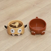 new little monsters dinosaur cat bowl dog bowl ceramic bowl of oblique mouth neck guard dog and cat bowl