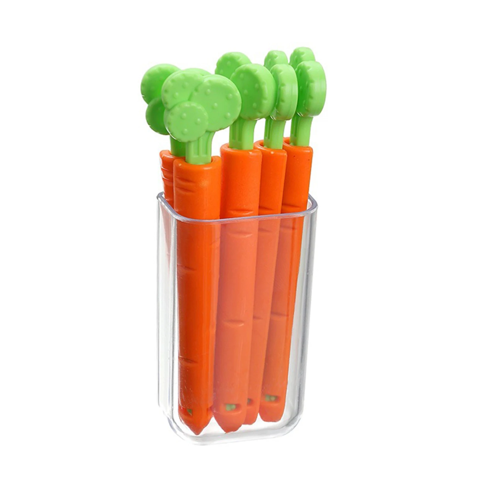 

5PCS Food Sealing Clip Cartoon Orange Carrot Shape Moisture-Proof Closure Clamp For Food Fresh With Free Refrigerator Security