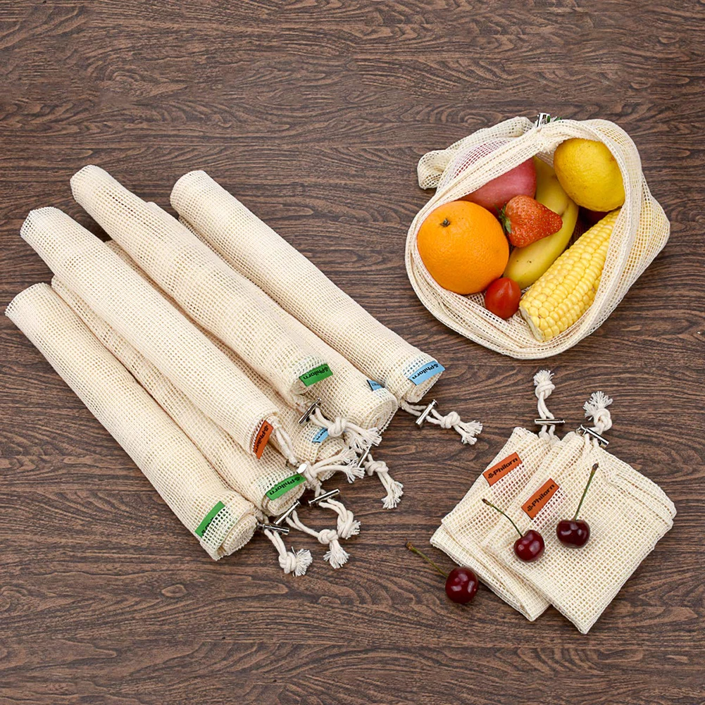 Многоразовая Сетчатая Сумка для шопинга сумка хранения продуктов фруктовые