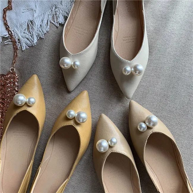 MONMOIRA/Элегантные женские туфли на плоской подошве с жемчугом пикантные острым