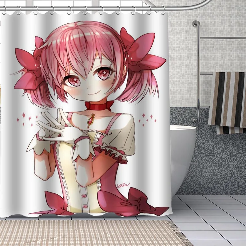 

Занавеска для ванной Anim Kaname Madoka, занавеска для ванной из полиэстера с узором на заказ, водонепроницаемая занавеска для душа, занавеска для в...