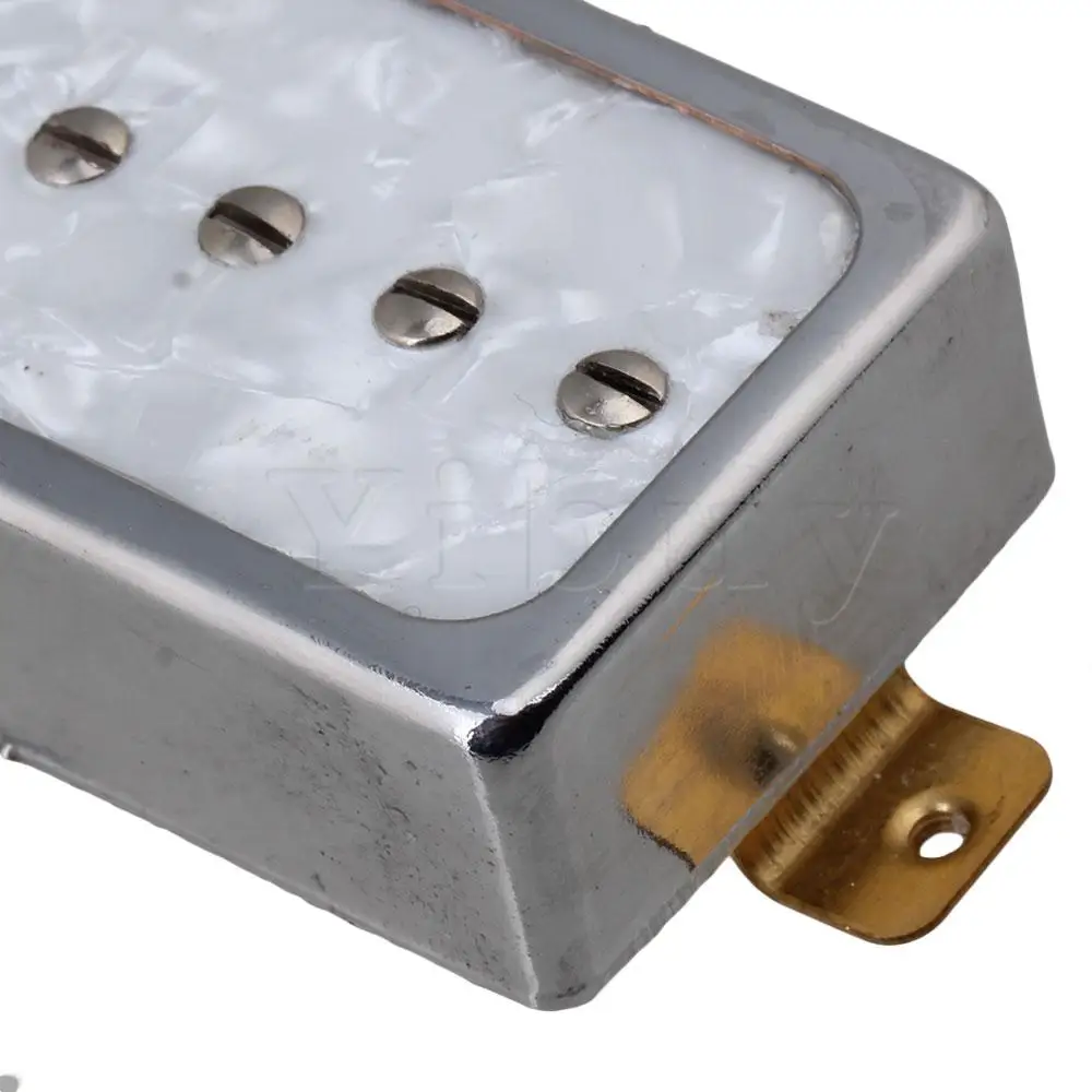yibuy p90 weiß perle elektrische gitarre single coil bridge neck pickups für ersetzen free global shipping