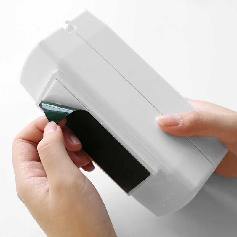 

OLET 1 Set Creative Automatic Toothpaste Dispenser with Toothbrush Holder Bathroom Water Resistant Sticky Toothpaste Squeezer