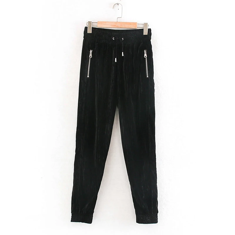 Женские вельветовые брюки Harada элегантные длинные на молнии с эластичной