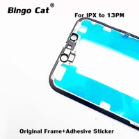 10pcs Mobile Phone Frames With Glue Adhesive Sticker For iPhone max pro max Crakced LCD Bezel Housing Repair Parts