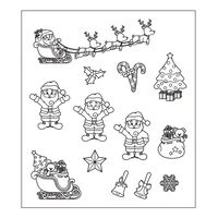 santa claus moose sled gift clear silicone stamp and cutting dies diy card making photo album decoration