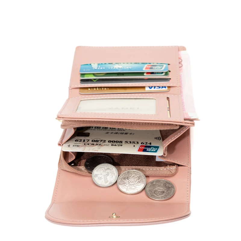 Top Brand Lychee Pattern Wallet Lady Fashion Three-fold Short Coin Purse Designer Card Bag Wallets for Women Luxury Purses Bags