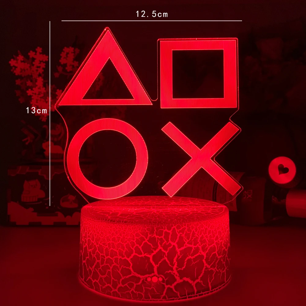 

Newest Game Icon 3D Illusion Night Lamp 7/16 Color Change Desk Setup Light Cool Game Console Room Decor Gift for Kids Bedside