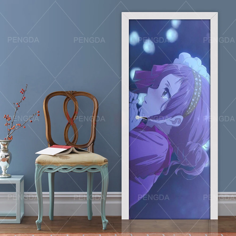 Домашний декор самоклеящиеся аниме девушка 3D Наклейка на стену Печать