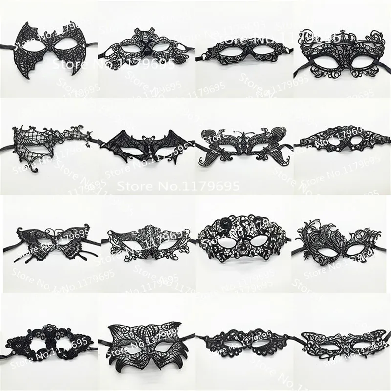 1 шт. Сексуальная Черная кружевная маска с вырезом черная цветком для