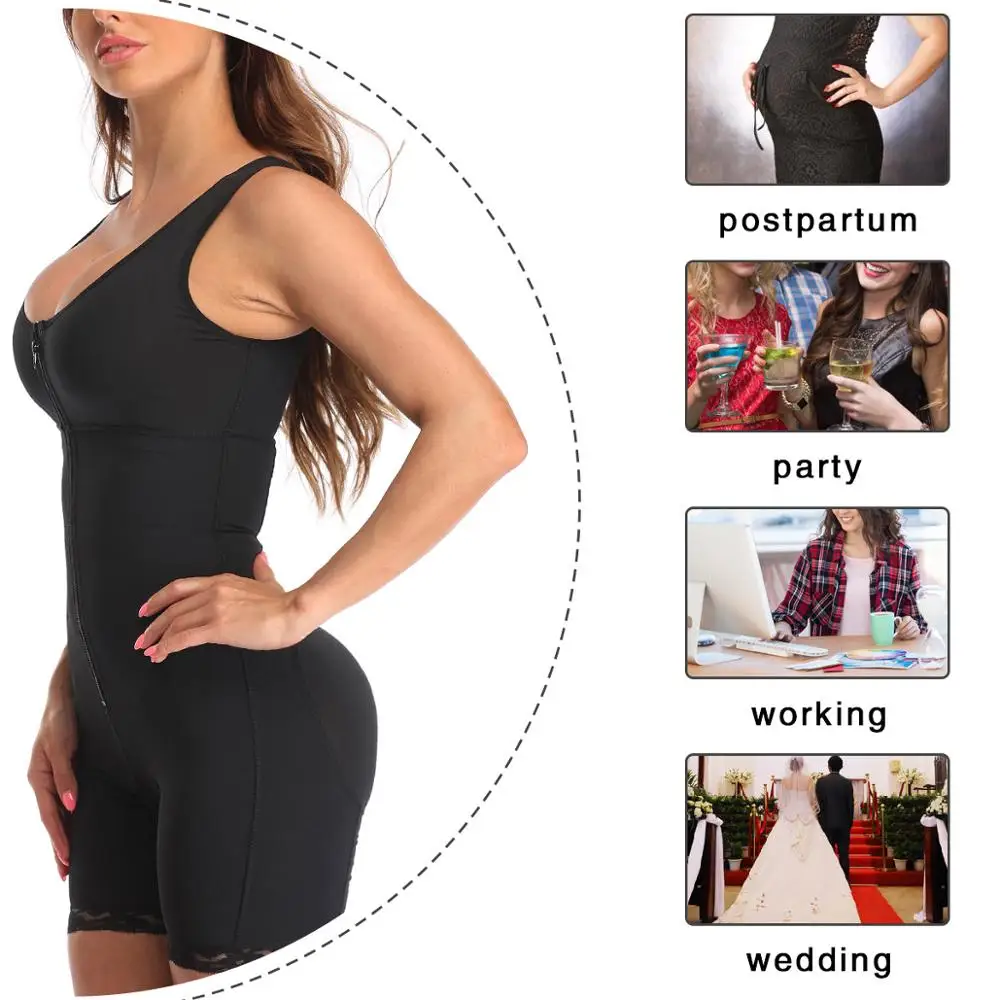 Черный Full Body Shaper штаны с резинкой на талии тренер пластика Управление бум Лифт