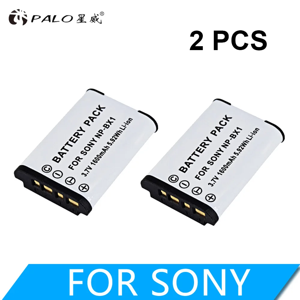 2pcs 3,7 V 1600mah для sony np-f BX1 NP-BX1 Батарея+ Зарядное устройство для sony DSC-RX100 X3000 Характеристическая вязкость полимера HX300 WX300 HDR-AS15 X3000R MV1 AS30V HDR-AS300 - Цвет: 2pcs