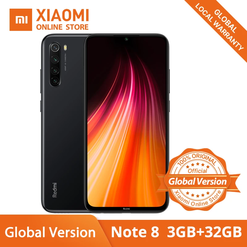 Xiaomi Redmi Note 8 смартфон с восьмиядерным процессором Snapdragon 665 ОЗУ 3 ГБ ПЗУ 32 4000 мАч 6