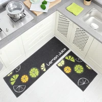 lemon printed kitchen mat set dirty proof long carpet hallway doormat bedside floor mat non slip water absorption bathroom rugs