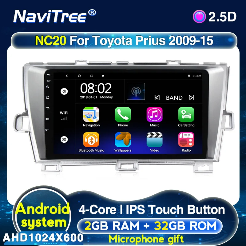 Android 2din автомобильный Радио мультимедийный плеер для Toyota Prius 2010 2011 2012 2013