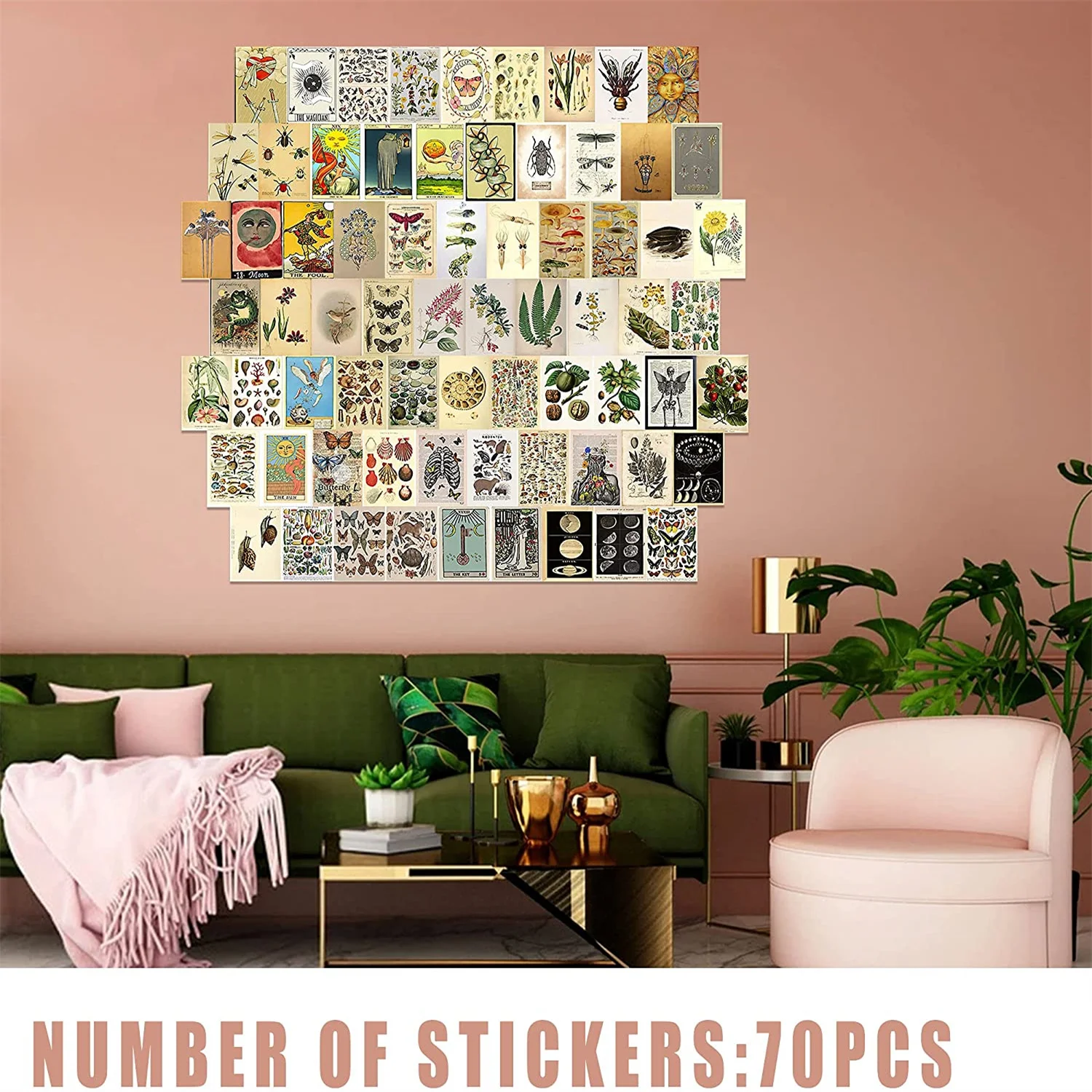 70 настенных коллажей Набор декоративных наклеек для подростков общежития набор