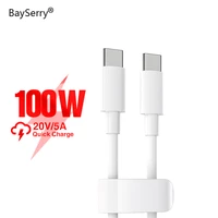 bayserry pd 100w usb c to usb type c cable for macbook pro 5a quick charge 4 0 fast charging for samsung s21 xiaomi mi 11 cable