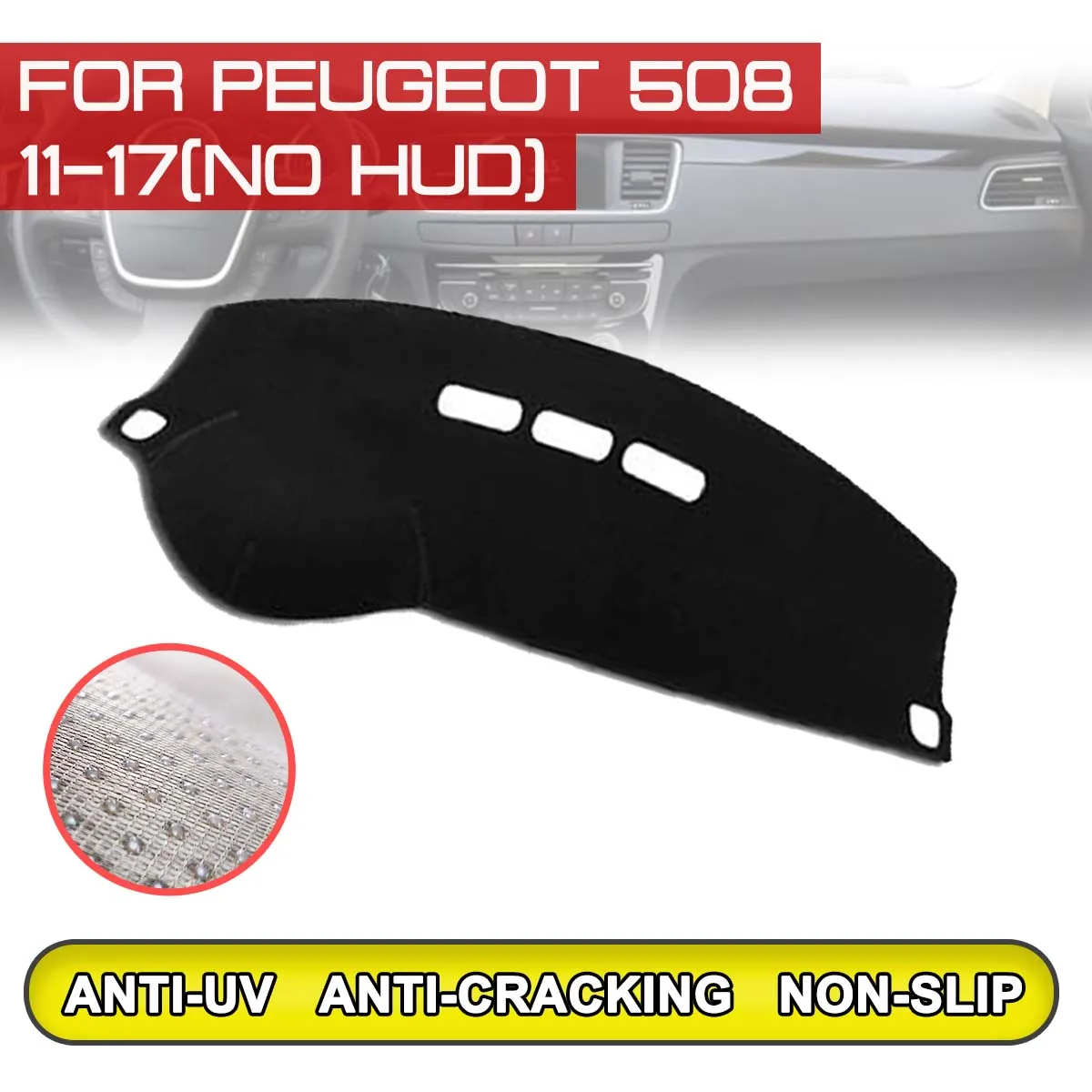 

Для Peugeot 508 2011 2012 2013 2014 2015 2016 2017 приборной панели автомобиля коврик анти-грязный Non-slip Dash крышка коврик Защита от ультрафиолетовых лучей тени