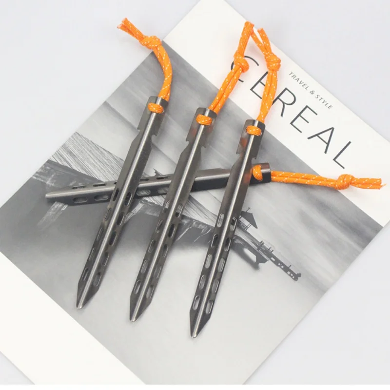 8 шт. из титана для палатки Peg Nail Kit V-образная шипа ветрозащитные аксессуары сплава