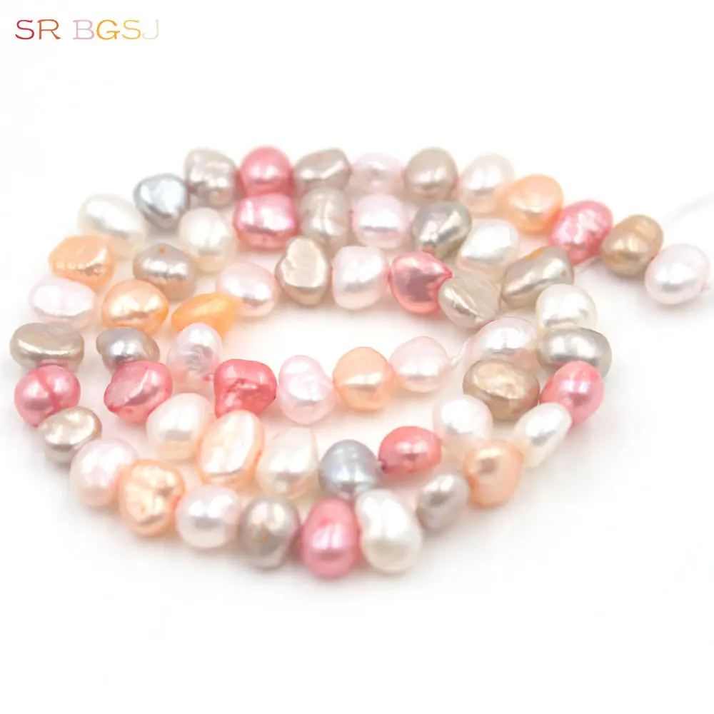 Free Shipping 6-7mm Mixed Colors Freefrom Potato Pearl Freshwater Pearl Beads Jewelry Strand 15