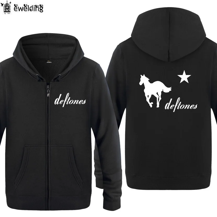 

Zipper Hoodies Men Deftones White Pony Print Mens Hoodie Hip Hop Fleece Long Sleeve Music Rock Man's Jacket Sweatshirt Tracksuit