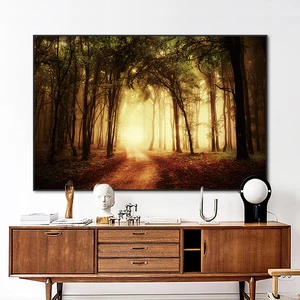 Beautiful Forest Landscape Wall Art Canvas Paintings Modern Minimalist Artwork Aesthetic Poster Pictures Prints Home Decor