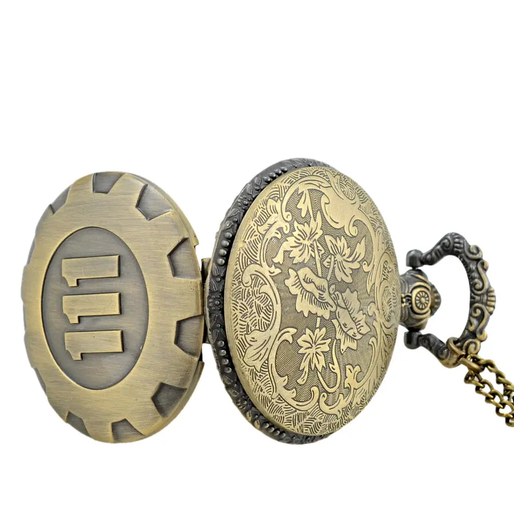 IBEINA винтажные Модные кварцевые карманные часы бронзовая игра Fallout 4 хранилище 111