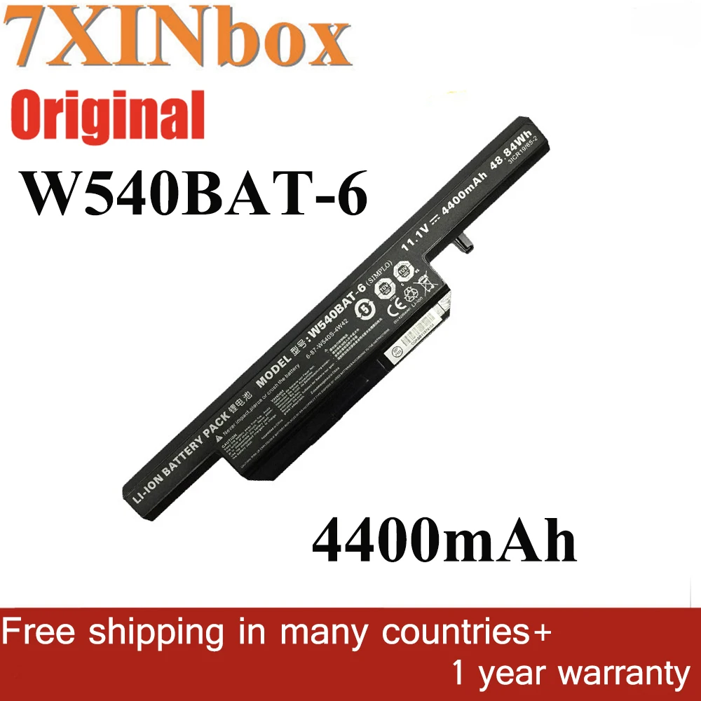 Аккумулятор 7XINbox 11 1 V 4400mAh W540BAT-6 6-87-W540S для CLEVO W540EU W54EU W550EU W550SU W55EU 6-87-W540S-427 6-87-W540S-4U4 |