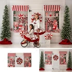 Фон для фотосъемки с изображением зимних конфет магазина рождественских милых девочек детей портретный фон для фотостудии рождественские деревья Ретро Декор из белого дерева