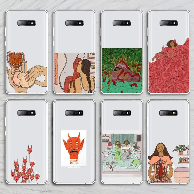 

Polly nem pintura arte suave Phone Case Transparent for Samsung A71 S9 10 20 HUAWEI p30 40 honor 10i 8x xiaomi note 8 Pro 10t 11