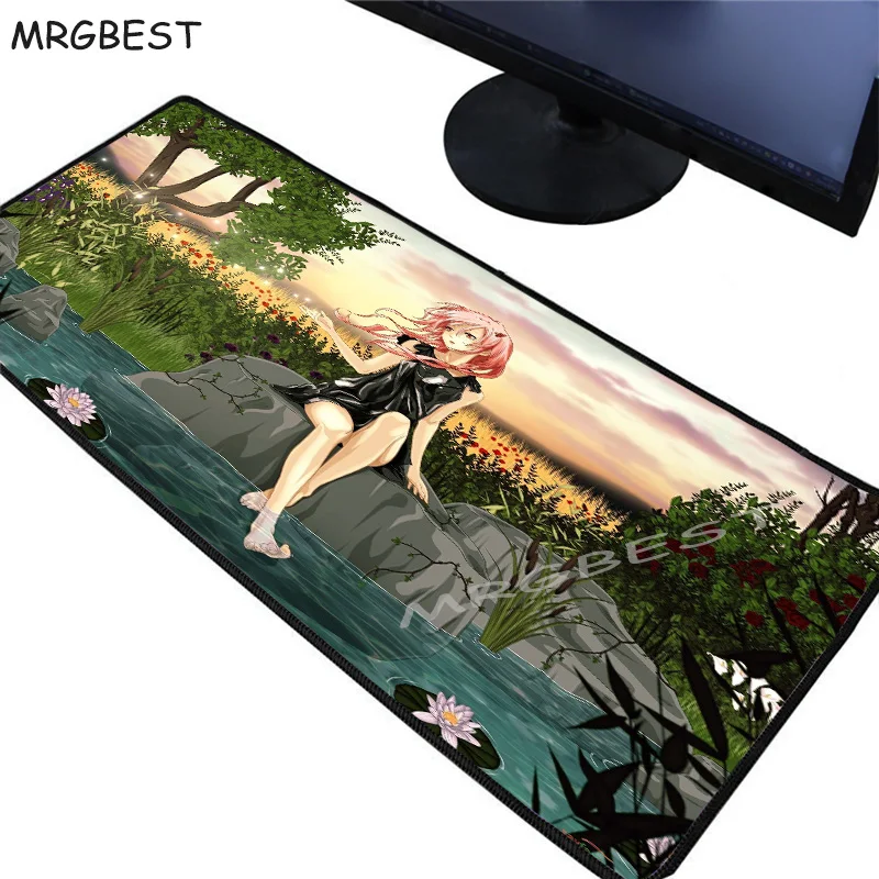 

MRGBEST 70X30/90x40cm Anime Girl Cartoon Mouse Pad Large Lockedge Rubber Bottom Anti-slip Keyboard Laptop Home Office Mat XXL Xl