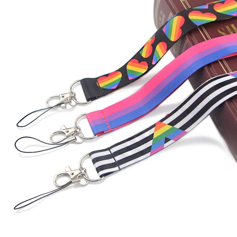 LGBT Rainbow Lanyards брелок лесбиянок геев классная шея ремешок USB держатель имени