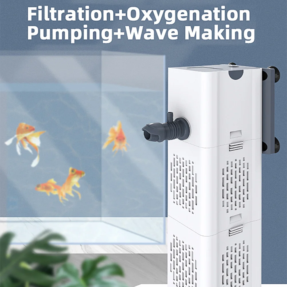 4 in 1 Wave Maker Filtration Aquarium Filter Air Pump Silent Fish Tank Submersible Oxygen Increase Internal Powerhead |