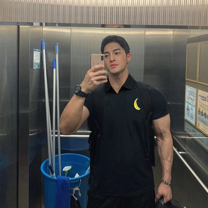 

Футболка с отложным воротником и коротким рукавом мужская летняя Новинка деловая Повседневная Свободная рубашка поло мужская хлопковая мо...