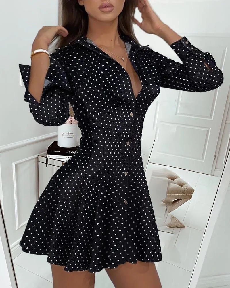 

Print pleated V Neck Dress For Women Casual Temperament Summer Simple Long Sleeve Sashes Tight Dress Vintage Female Midi Dress
