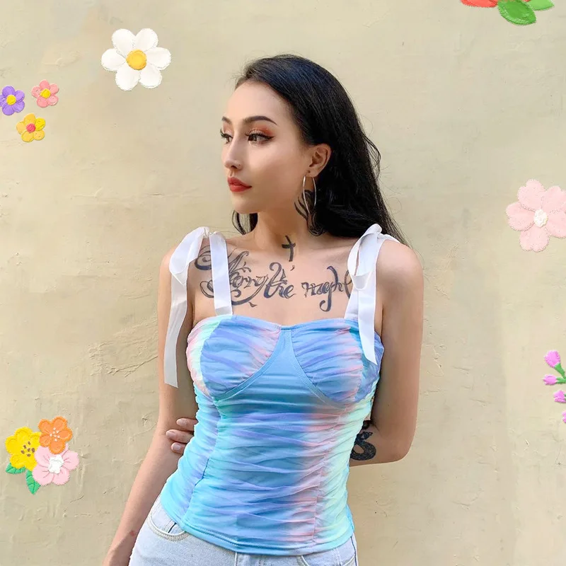 Сексуальный Бюстье Топ корсет без рукавов бандаж на шнуровке Красочные галстук