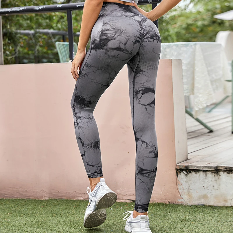 Women Leggings Fitness Sport Seamless Sportswear Tie Dye High Waist Elastic Leggings Athletic Running Female Gym Yoga Leggings