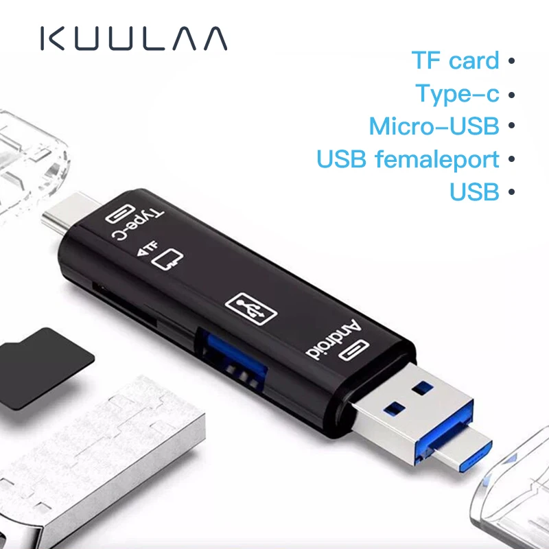 KUULAA все в одном type C USB 3 0 Micro адаптер SD/Micro SD/TF кард ридер OTG Andriod PC внешний мульти