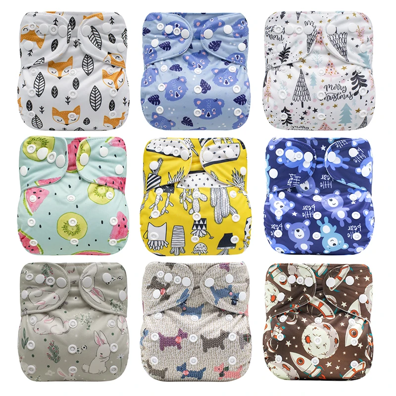 

Cotton Baby Nappies Diaper Reusable Washable Cloth Diapers Nappy Cover Waterproof Newborn Baby Traning Panties Diapers Pocket