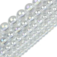 natural white clear crystal stone beads 15 strand 4 6 8 10 12mm pick size for jewelry making diy bracelet necklace