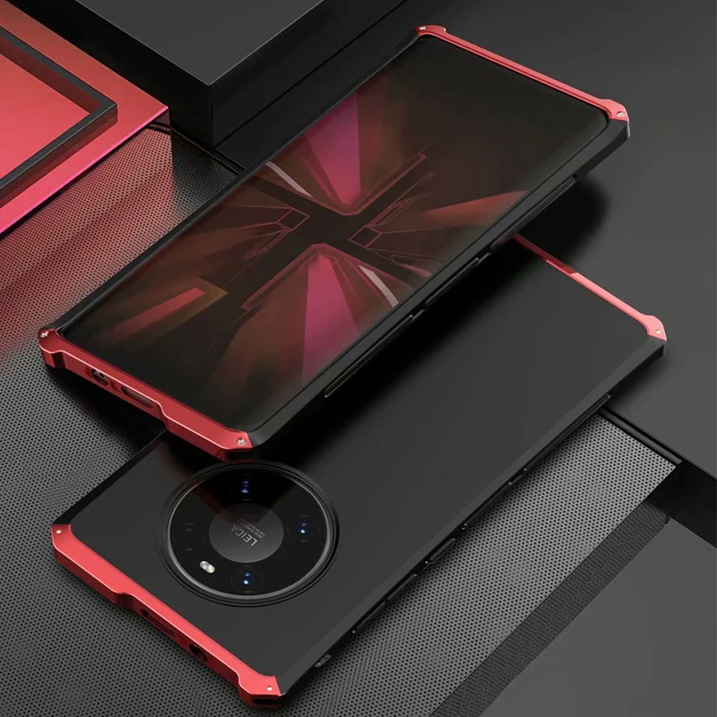 Shockproof Armor Metal Case For Huawei P50 Pro Mate 40 30 P40 Honor 70 80 60 50 Nova 8 9 Aluminum Bumper Matte PC Phone Cover