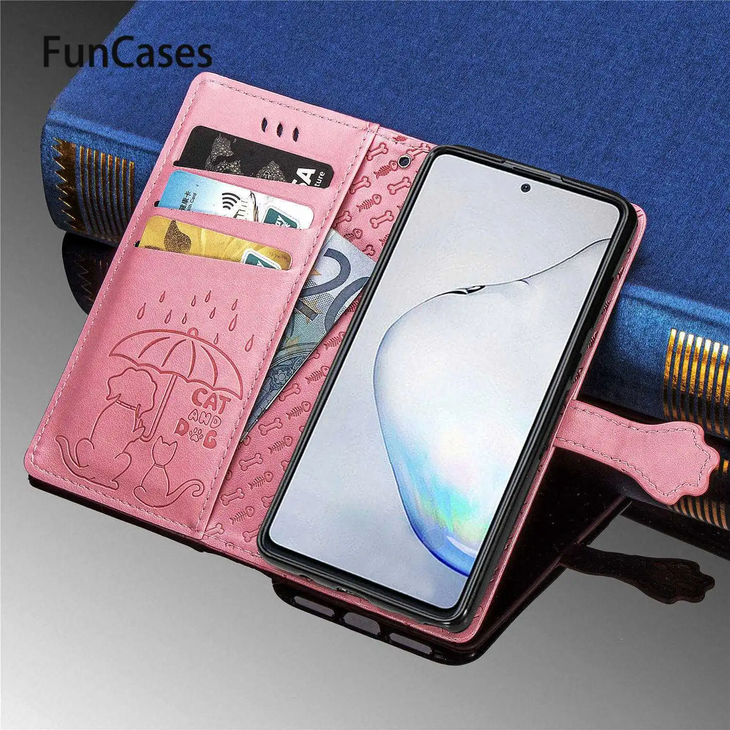 Чехол для телефона из искусственной кожи с изображением милого кота и собаки Samsung