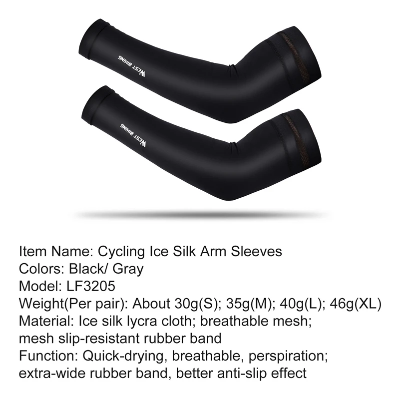 WEST BIKING 1 пара спортивных дышащих быстросохнущих рукавов для езды на велосипеде