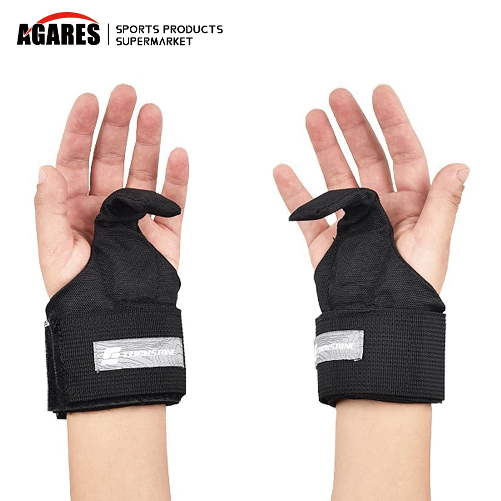 

Weight Lifting Steel Grips Hooks Gym Fitness Weightlifting 600D Oxford Wrist Straps Heavy Duty Pull-Up Power Lifting Hook